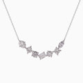 14K White Gold Round Diamond Necklace