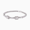 14K White Gold Emerald-Cut Diamond Bracelet