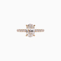 14K White Gold Oval Diamond Ring