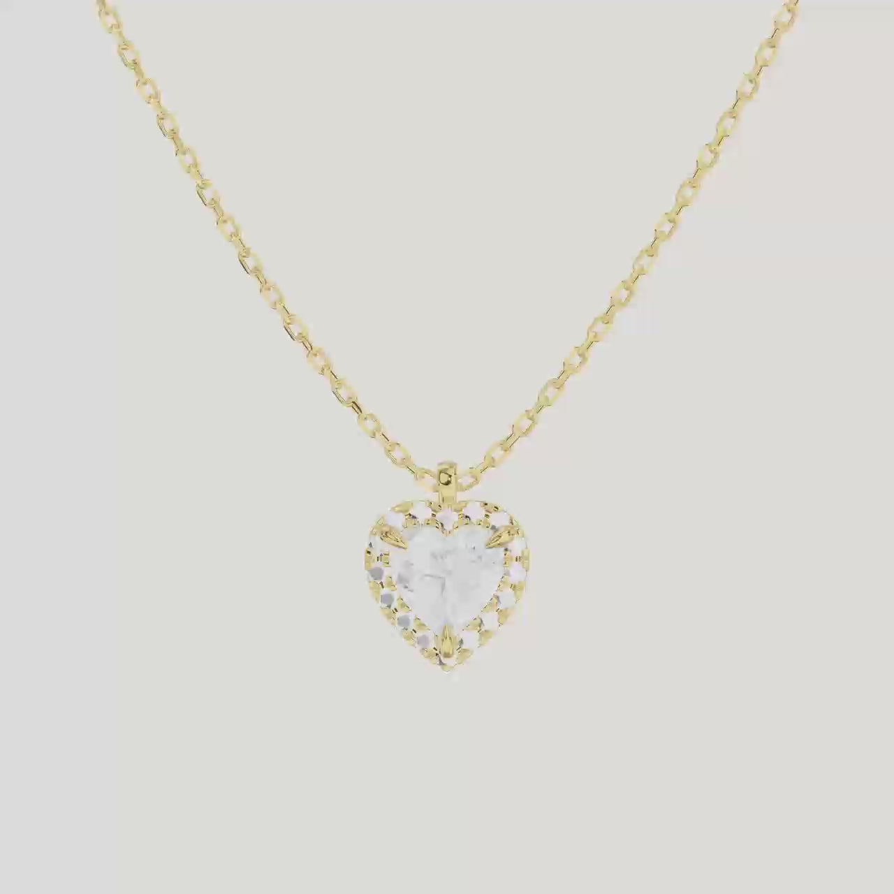 18K Yellow Gold Heart-Shaped Solitaire Diamond Pendant (1 Carat)